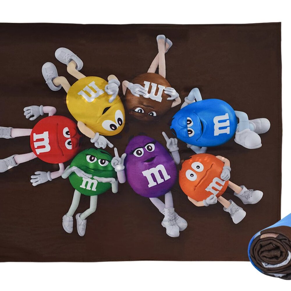 New with Tags M & Ms Fleece Blanket